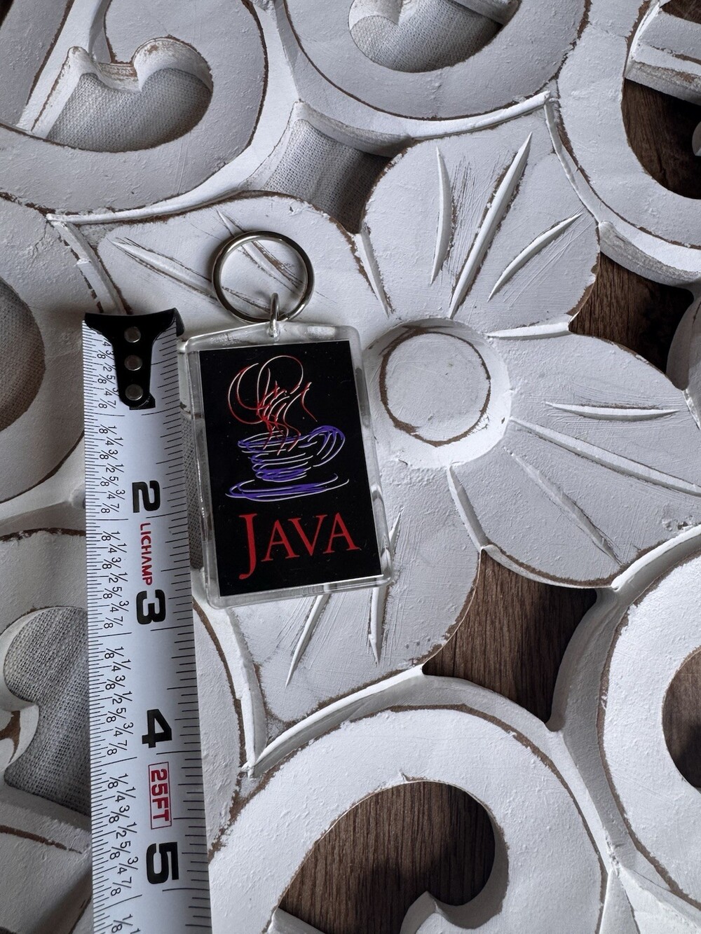Vintage 1990 Java Programming Language Acrylic Keychain - Picture 3 of 5